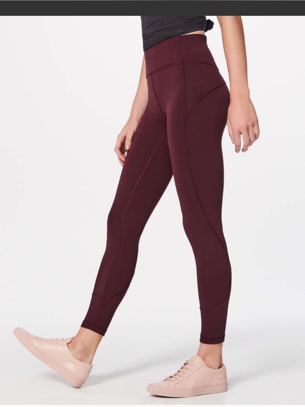 Lululemon In Movement 7/8 Tights Leggings Burgundy , size 6